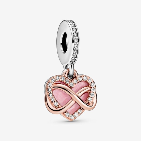 Pandora Sparkling Infinity Heart Dangle Charm - Picture 1 of 4